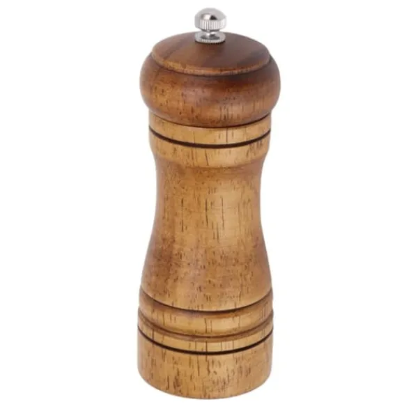 Krydderikværne>Træsalt- og peberkværnesæt - Justerbar keramisk slibemekanisme - Hjemmekøkkenmølle 14,3x5,5 cm
