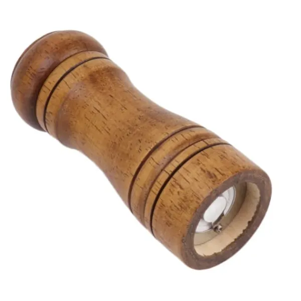 Krydderikværne>Træsalt- og peberkværnesæt - Justerbar keramisk slibemekanisme - Hjemmekøkkenmølle 14,3x5,5 cm
