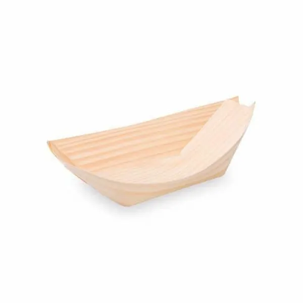 Tallerkener & Bordservicer>Træskål "båd" 13 x 8 cm 100 stk.