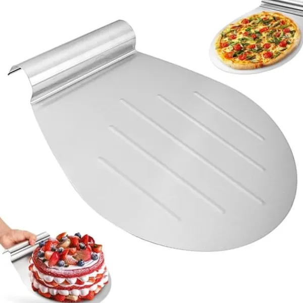 Pizzaspader>TULEBOLIAN Pizzaspade i rustfrit stål 34x28 cm bakke med håndtag