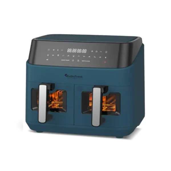 TurboTronic DAF6W Double Airfryer XXL med vindue - 9 Liter - Blå Sale