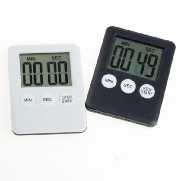 Æggeure>Tynd Køkken Timer Timer Storskærm Digital Magnetisk Nedtælling - Lyseblå