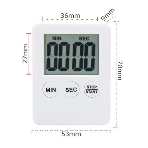 Æggeure>Tynd Køkken Timer Timer Storskærm Digital Magnetisk Nedtælling