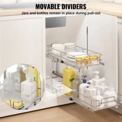 Uddragelig skabsorganisator, 34,3x53,3x38,1 cm, stål, opbevaring Discount