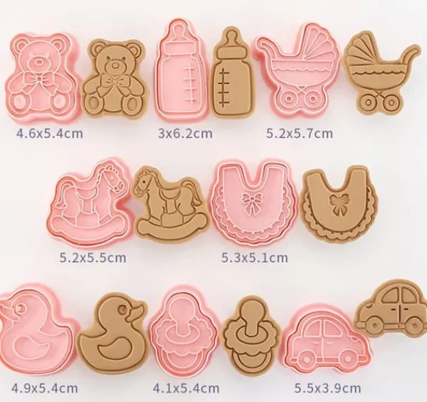 Udstikkere med stempel BØRN BABY forme 8 stk.