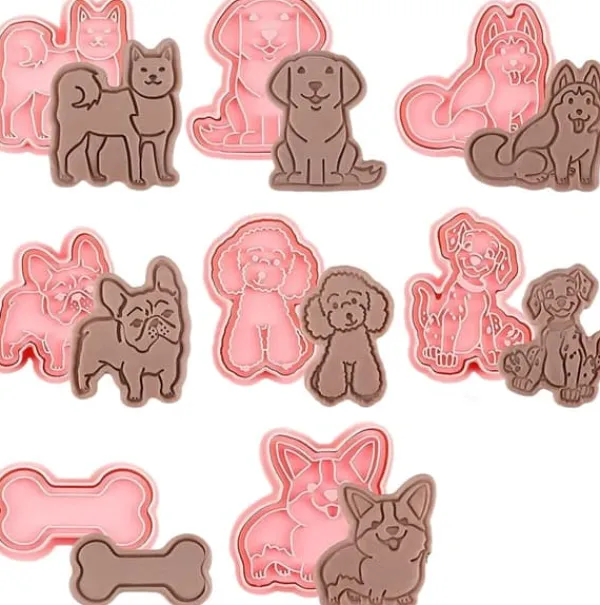 Udstikkere>Udstikkere med stempel Hunde Hundeforme 8 stk.