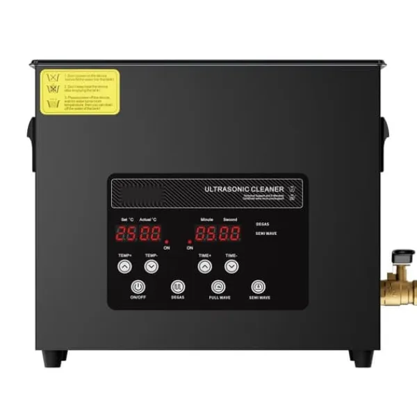 Ultralydsrenser>Ultra Sonic Rengøringsmaskine 6L, med Kurvvarmer og Timer, 180W Power Efficiency