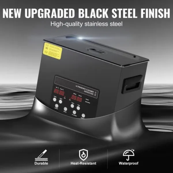 Ultralydsrenser>Ultra Sonic Rengøringsmaskine 6L, med Kurvvarmer og Timer, 180W Power Efficiency