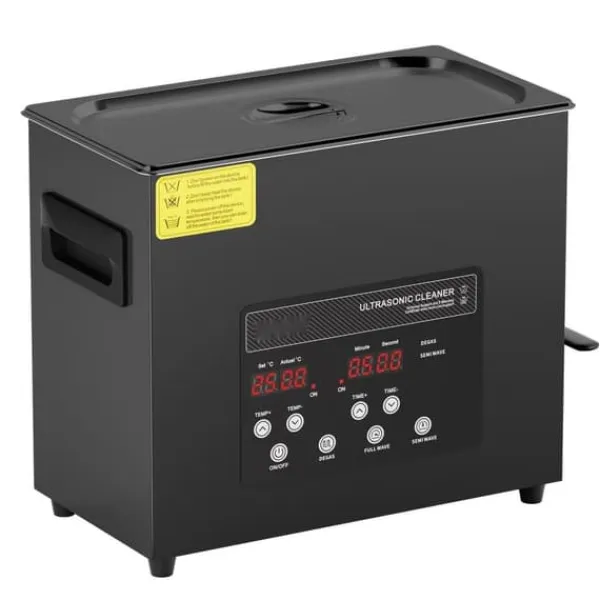 Ultralydsrenser>Ultra Sonic Rengøringsmaskine 6L, med Kurvvarmer og Timer, 180W Power Efficiency