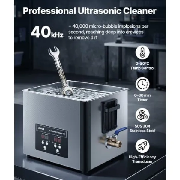 Ultralydsrenser>Ultralydrenser, 400x325x295 mm, 15L, rustfrit stål