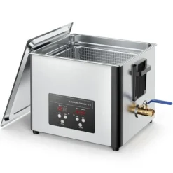 Ultralydsrenser - Professionel industriel 15 L - 240 W - 40 kHz - Rustfrit stål - Digitalt display - Rengøringskurv - Til dele & karburatorer Sale