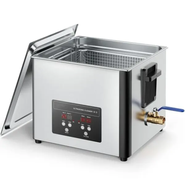 Ultralydsrenser - Professionel industriel 15 L - 240 W - 40 kHz - Rustfrit stål - Digitalt display - Rengøringskurv - Til dele & karburatorer Sale