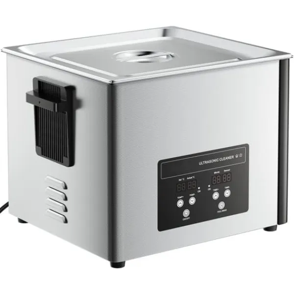 Ultralydsrenser - Professionel industriel 15 L - 240 W - 40 kHz - Rustfrit stål - Digitalt display - Rengøringskurv - Til dele & karburatorer Sale