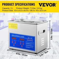 Ultralydsrenser, Digital Kontrol, Miljøvenligt Design,3L Hot