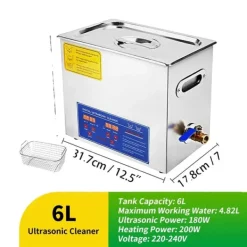 Ultralydsrenser, Digital Kontrol, Alsidige Anvendelser,6L-180W-220V, EU Clearance