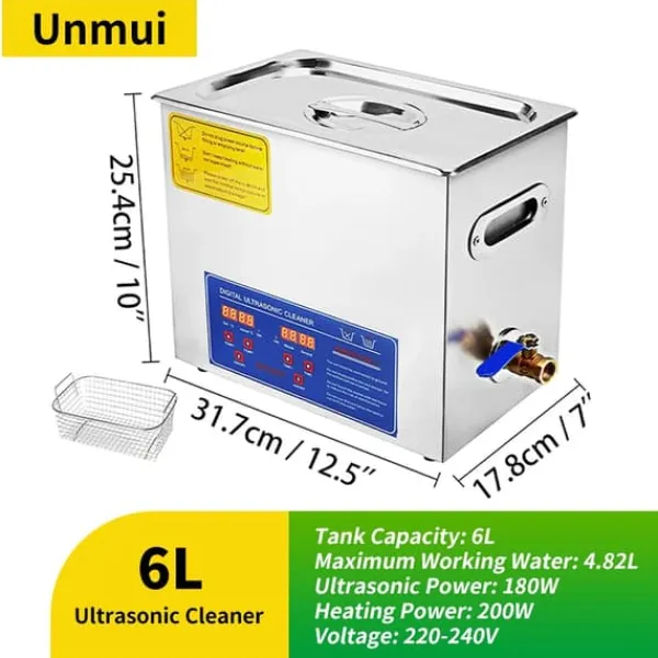 Ultralydsrenser, Digital Kontrol, Alsidige Anvendelser,6L-180W-220V, EU Clearance