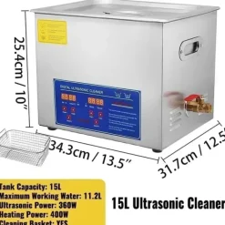 Ultralydsrenser, Dybderensningskraft, Brugervenlig Kontrol,15L-360W New