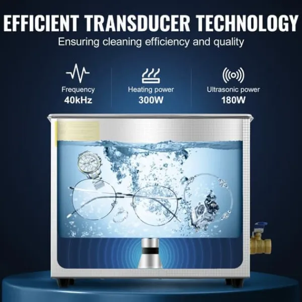 Ultralydsrenser>Ultralydsrenser JPS-30A, 6L med digital skærm. Effektiv ultralydsrensning af smykker i rustfrit stål.