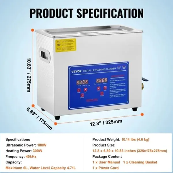 Ultralydsrenser, 40kHz Dybderensning, Digitalt Betjeningspanel,6L JPS-30A Outlet