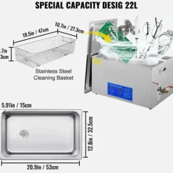 Ultralydsrenser, 40kHz frekvens, rustfrit stål konstruktion,22L JPS-80A Clearance