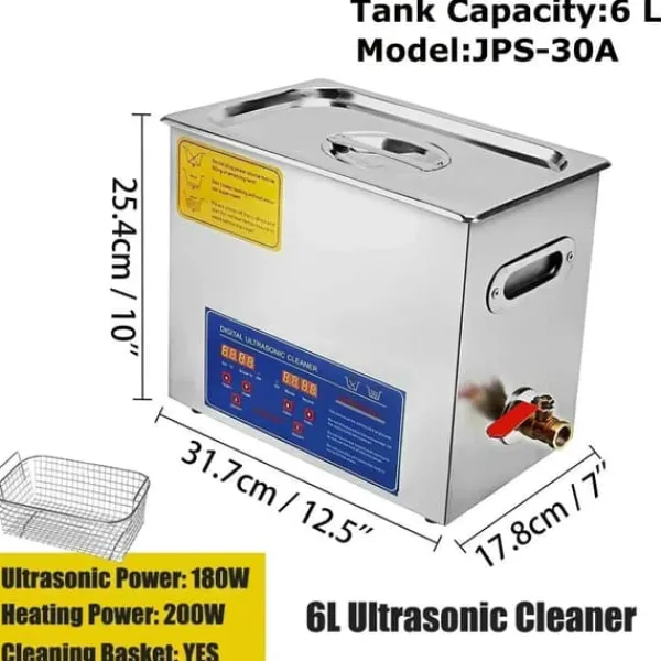 Ultralydsrenser, 40kHz frekvens, digitalt kontrolpanel,6L Hot