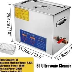 Ultralydsrenser>Ultralydsrenser, Kraftfuld Rengøringsydelse, Brugervenligt Design,6 L-180W