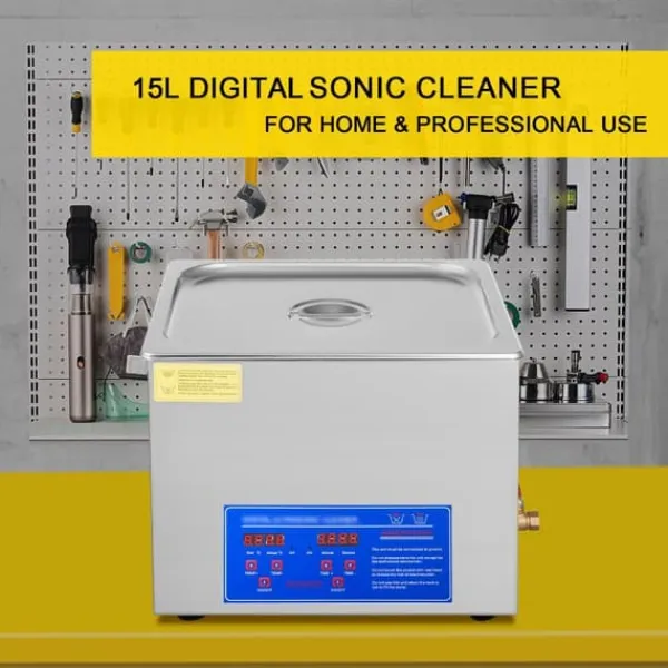 Ultralydsrenser, 15L kapacitet, digital timer, rustfrit stål konstruktion Sale