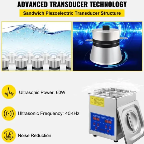 Ultralydsrenser>Ultralydsrenser, 2L kapacitet, digital timer og varmer