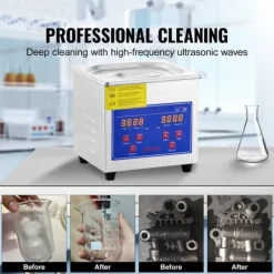 Ultralydsrenser>Ultralydsrenser, 1,3L kapacitet, ultralydseffekt 60W, varmeeffekt 100W, frekvens 40kHz, digital timer