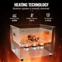 Ultralydsrenser 15L med varme, timer & kurv, digital sonic maskine til effektiv rengøring. Sale