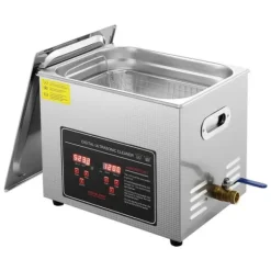 Ultralydsrenser>Ultralydsrenser med digital timer og varme, professionel til smykker, briller, ure og små deler (10L) i rustfrit stål.