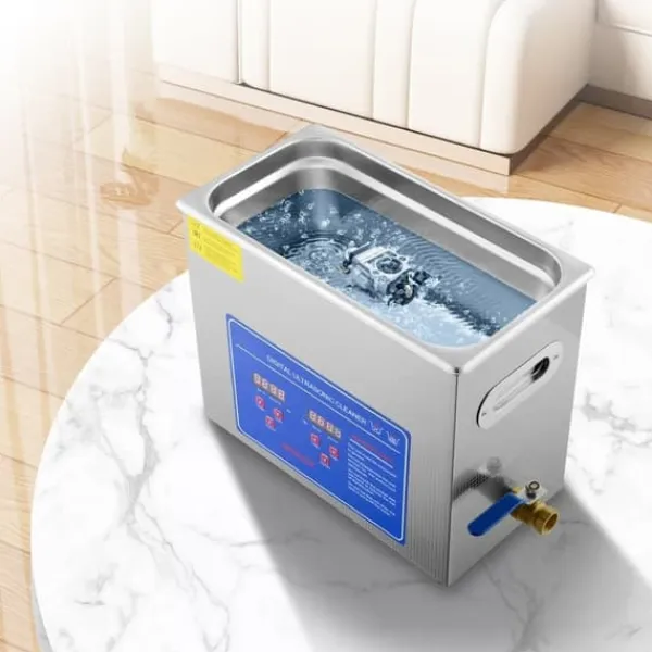 Ultralydsrenser>Ultralydsrensningsmaskine SM® - 6L, 240V, 200W, rustfrit stål, sølv, til glas, smykker, tandproteser