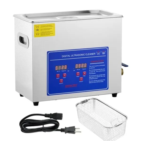 Ultralydsrenser>Ultralydsrensningsmaskine SM® - 6L, 240V, 200W, rustfrit stål, sølv, til glas, smykker, tandproteser