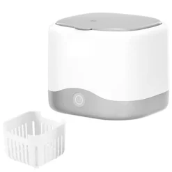 Ultrasonic Cleaner 200ML til tandproteser, Retainer Cleaner med UV, effektiv rengøring, hurtig og skånsom behandling.
