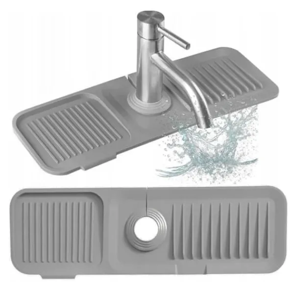 Måtter & Gitter Til Køkkenvaske>Universal silikone afløbsmåtte til vask 45 x 14 cm BRUNBESTE BB-3329 grå