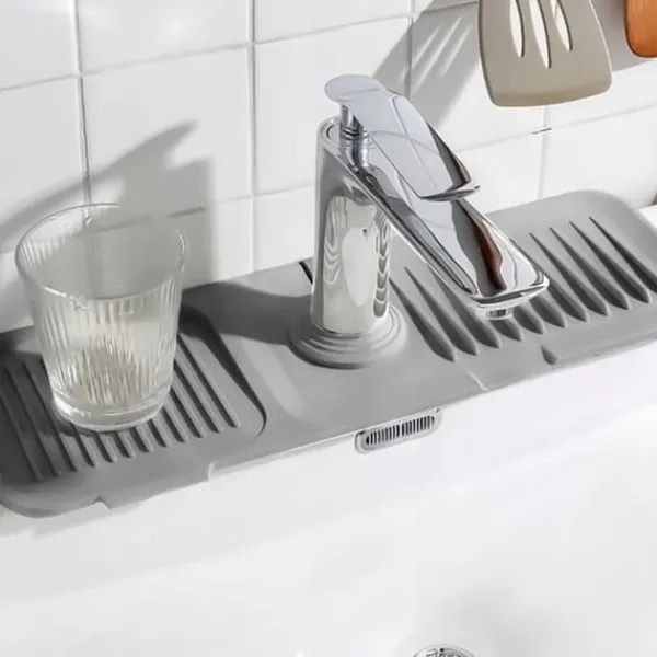 Måtter & Gitter Til Køkkenvaske>Universal silikone afløbsmåtte til vask 45 x 14 cm BRUNBESTE BB-3329 grå