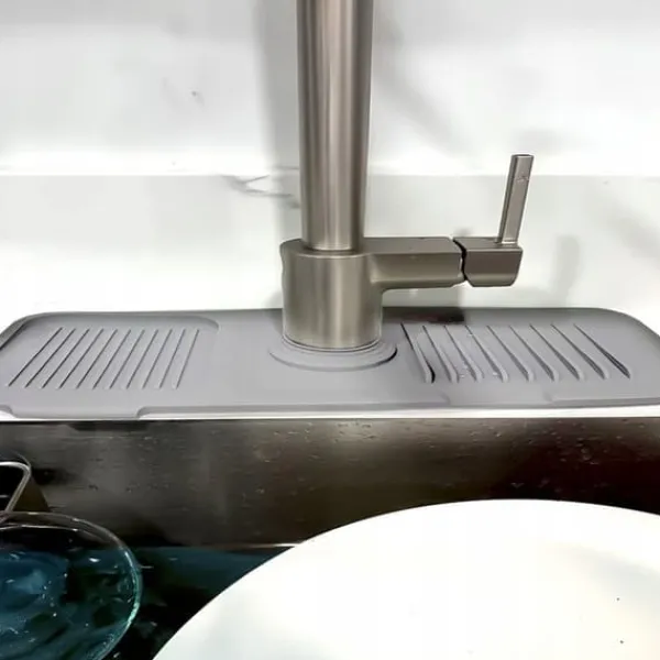 Måtter & Gitter Til Køkkenvaske>Universal silikone afløbsmåtte til vask 45 x 14 cm BRUNBESTE BB-3329 grå