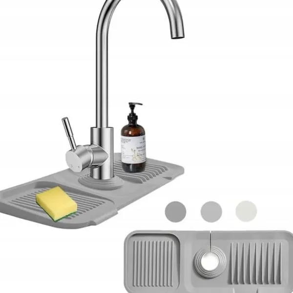 Måtter & Gitter Til Køkkenvaske>Universal silikone afløbsmåtte til vask 45 x 14 cm BRUNBESTE BB-3329 grå