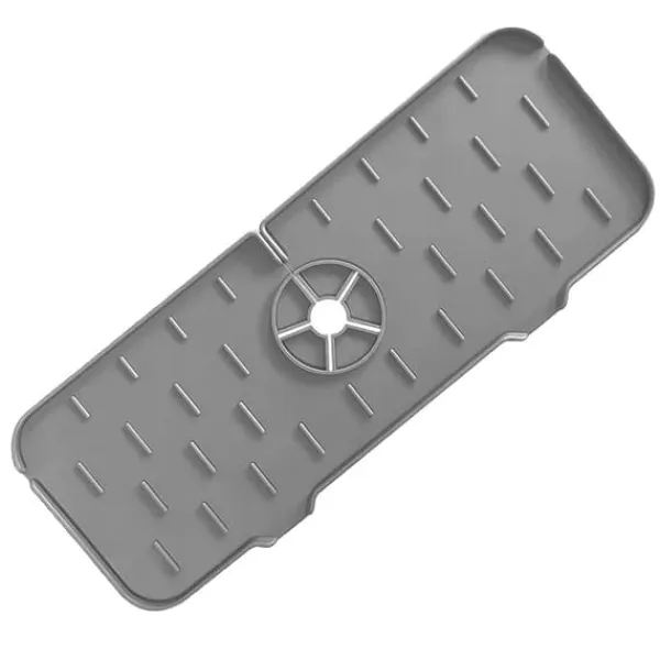 Måtter & Gitter Til Køkkenvaske>Universal silikone afløbsmåtte til vask 36,5 x 14 cm BRUNBESTE BB-3247 grå
