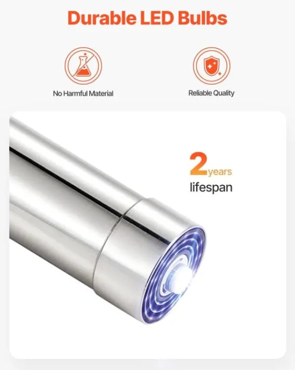 Vandfiltre>UV-vandrenser - UV-vandfilter til hele huset - 8 W - 220 V - Rustfrit stålhus - Kvartshylster - Kapacitet 1 GPM (3,8 l/min)