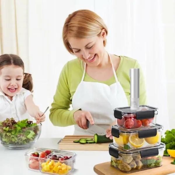 Vacuum Sealer Food Saver-maskine med LED-display til krukker/opbevaringsposer New
