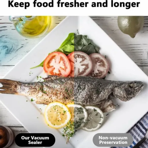 Vacuum Sealer Food Saver-maskine med LED-display til krukker/opbevaringsposer New