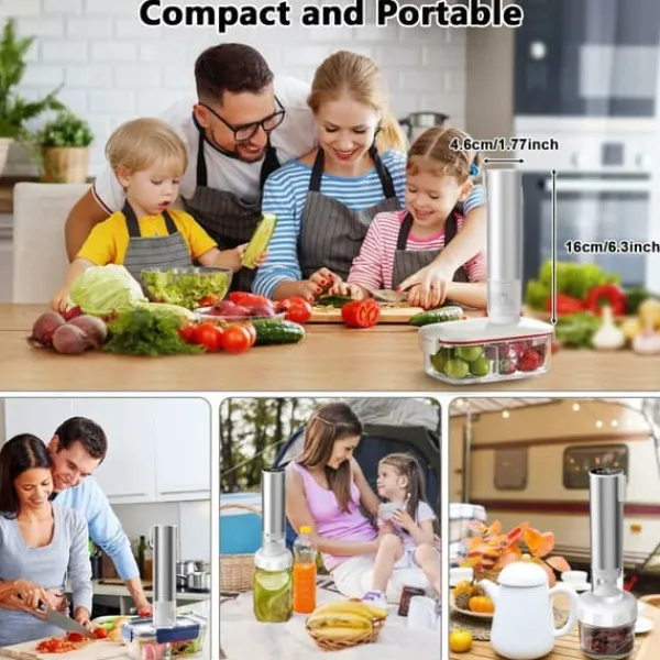 Vacuum Sealer Food Saver-maskine med LED-display til krukker/opbevaringsposer New