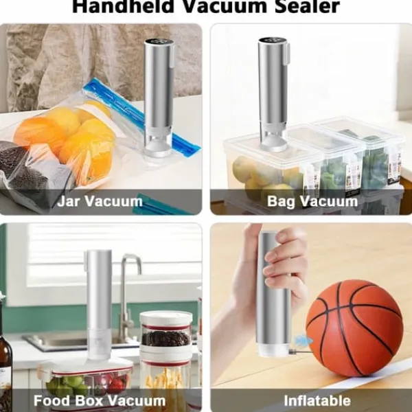 Vacuum Sealer Food Saver-maskine med LED-display til krukker/opbevaringsposer New