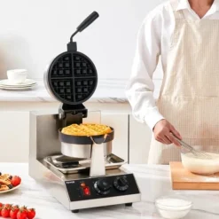 Vaffeljern, Rundt Drejeligt Non-stick 1300W, 25x38,5x30,5 cm, Rustfrit Stål Sale