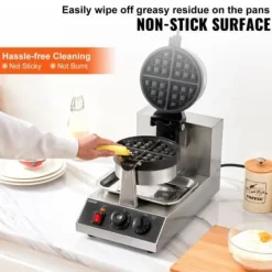 Vaffeljern, Rundt Drejeligt Non-stick 1300W, 25x38,5x30,5 cm, Rustfrit Stål Sale