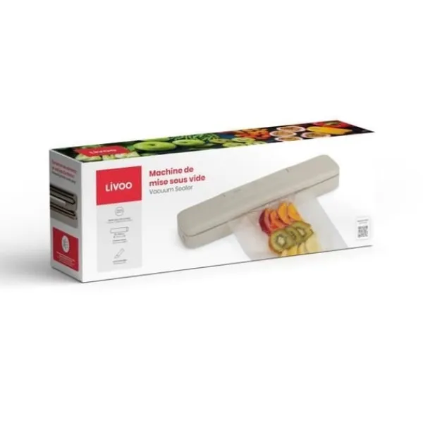 Vakuumpakkere>Vakuumforsegler - LIVOO - DOM503C - 80W - 2 funktioner - 28 cm x 3 m filmrulle inkluderet - Skæreblad