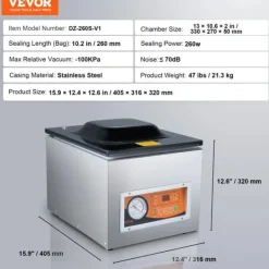 Vakuumforsegler, Kammerdesign, 102 Forsegling Længde, DZ-260S Outlet