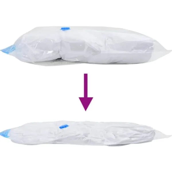 Opbevaringsposer Til Hjemmet>Vakuumopbevaringsposer 5 stk Gennemsigtig & Blå | Størrelse: 80 x 60 cm