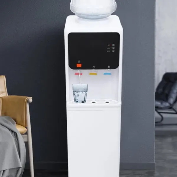 Vandkølere>Vanddispenser - Bordmodel - 220 V - Varmt & Koldt Vand - Til Kontor og Hjem - Transparent